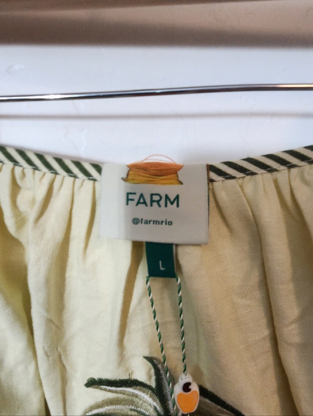 FARM Rio Cream Maxi Dress with Tropical Floral Panel and Rope Ties - Picture 2 of 6